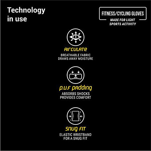 Nivia Crystal 2.0 With Strap Fitness Glove - Blue, Medium, 1 Pair