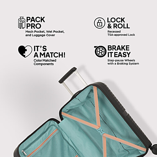 Kamiliant by American Tourister Airconic 55 cm Cabin Hard Trolley Bag - Black Box, 1 pc