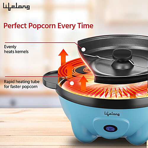 Lifelong Electric Instant Popcorn Maker Machine - Non-Stick Popper, LLEPM09, 1 pc  