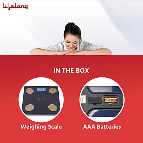 Lifelong Smart BMI Weighing Scale - With 13 Body Parameters, Blue, LLWS36, 1 pc Bluetooth Weighing Scale