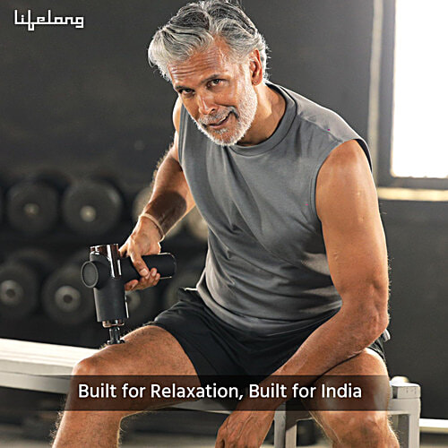 Lifelong Full Body Gun Massager With 5 Heads - 3 Modes, 99 Intensity Levels, Black, 1 Unit  