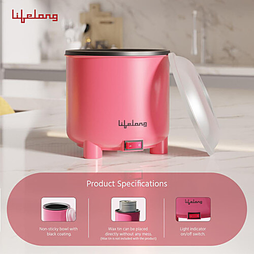 Lifelong Wax Heater - With Applicator Spatula, Pink, 1 pc  
