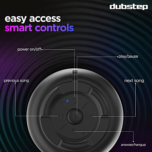 Dubstep Pop 600 Wireless Speaker With 15 Hrs Playtime, 52 mm Dynamic Driver, TWS Pairing, 6 W Output - Grey, 1 pc  