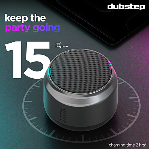 Dubstep Pop 600 Wireless Speaker With 15 Hrs Playtime, 52 mm Dynamic Driver, TWS Pairing, 6 W Output - Grey, 1 pc  