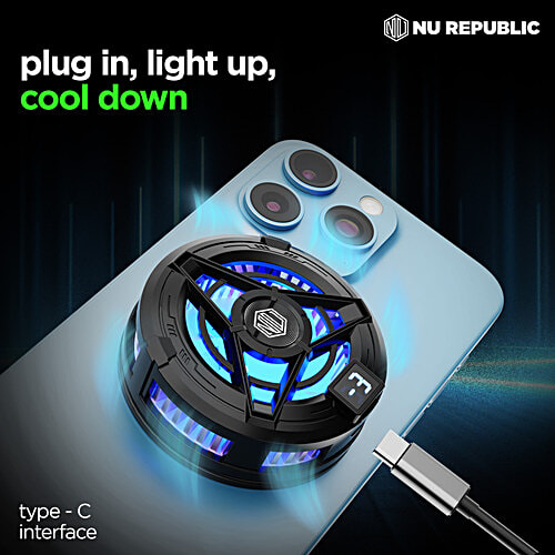 Nu Republic Dread Chill Magnetic Mobile Gaming Cooler With Led Temperature Display - Black, 1 pc  