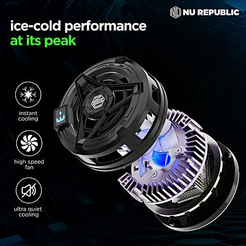 Nu Republic Dread Chill Magnetic Mobile Gaming Cooler With Led Temperature Display - Black, 1 pc  