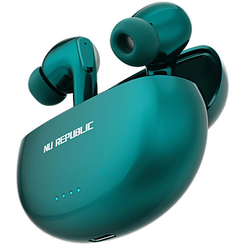 Nu Republic Epic X3 With X-Bass, Upto 48 hrs Playtime, ENC Mic, Type-C Fast Charging, Hall Sensor TWS Earbuds - Green, 1 pc  
