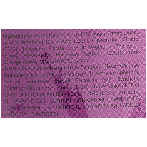 Inaco Nata De Coco Jelly - Lychee, Mango, Strawberry, Orange, 720 g (6 Cups x 120 g Each) 