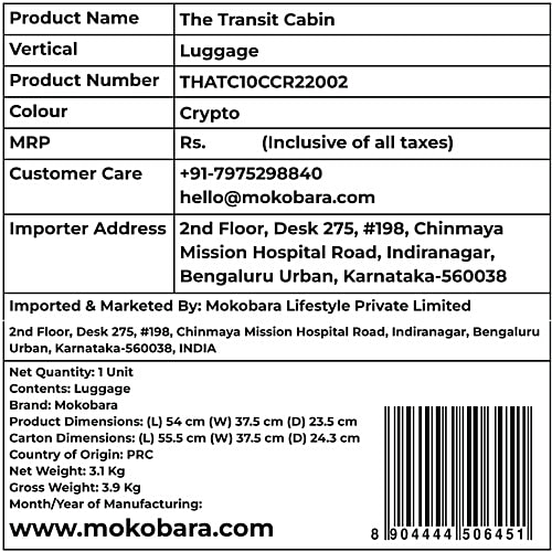 Mokobara The Transit Cabin Luggage - Crypto, 40 L, 1 pc  