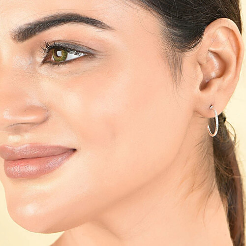 ToniQ Silver-Plated Hoop & Stud Earrings For Women, 25 Pairs