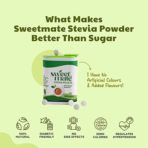 Sweetmate Plant Based Sweetener Stevia Pellets, 100 pcs  
