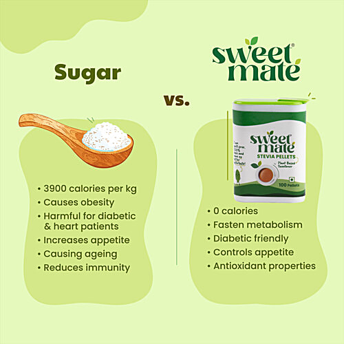 Sweetmate Plant Based Sweetener Stevia Pellets, 100 pcs  