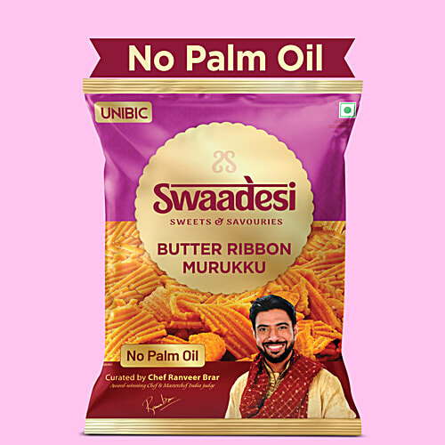 Unibic Swaadesi Butter Ribbon Murukku, 130 g No Palm Oil