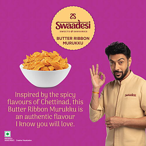Unibic Swaadesi Butter Ribbon Murukku, 130 g No Palm Oil
