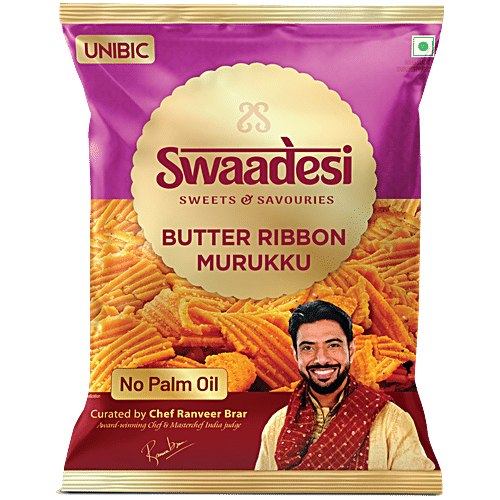 Unibic Swaadesi Butter Ribbon Murukku, 130 g No Palm Oil