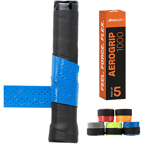 Boldfit AeroGrip Tennis Racket Anti Slip Tape - Multicolour, 5 pcs  
