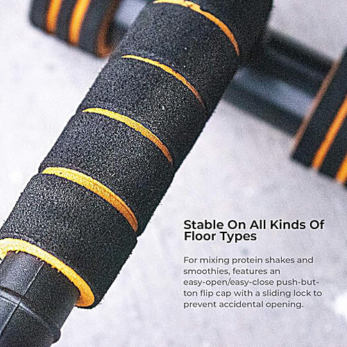 Boldfit Push Up Bar - Orange & Black, 1 Pair Gym Equipment for Training, Exercise Push up Stand