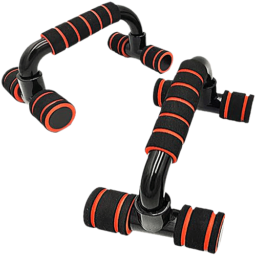 Boldfit Push Up Bar - Orange & Black, 1 Pair Gym Equipment for Training, Exercise Push up Stand