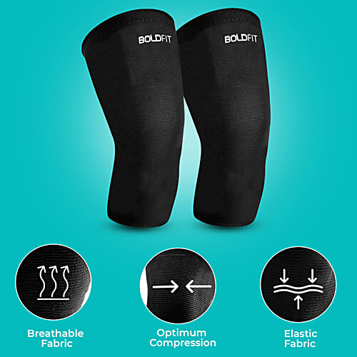 Boldfit Gym Knee Cap/Brace - L, For Women & Men, 1 Pair  Knee Pain Relief Product, Knee Support, Knee Brace, Knee Pad, Knee Guard, Knee Band and Knee Belt