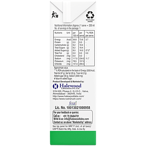 Electrorush Plus Apple Drink, 200 ml With Vital Electrolytes, Gives Instant Energy, No Preservatives, Ready To Serve Fruit Beverage