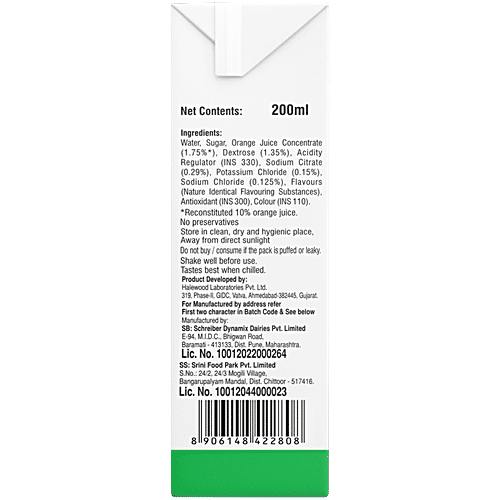 Electrorush Plus Orange Drink, 200 ml With Vital Electrolytes, Gives Instant Energy, No Preservatives, Ready To Serve Fruit Beverage