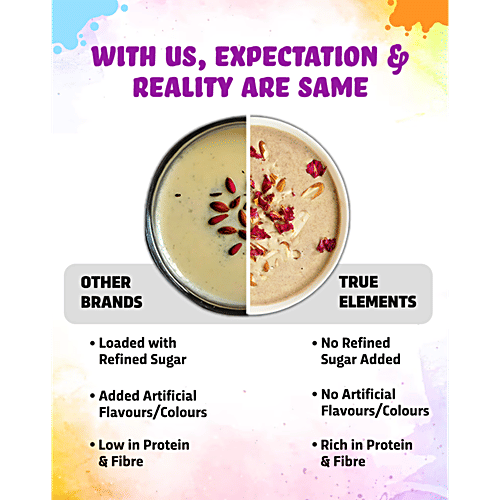 True Elements Thandai Mix - Ready To Drink, 200 g  Sweetened with Jaggery, 37% Almonds & Cashews, 32% Less Sugar