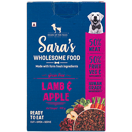 Heads Up for Tails Sara's Wholesome Grain Free Lamb & Apple Dog Food, 100 g