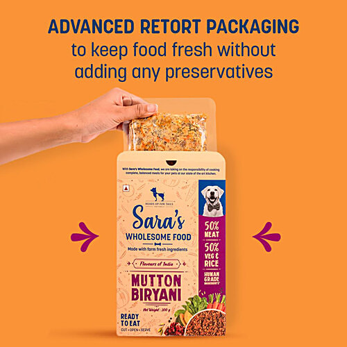 Heads Up for Tails Sara's Wholesome Mutton Biryani Dog Food, 300 g  