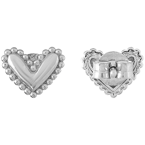 Voylla Little Heart Sterling Silver Stud Earrings, 1 Pair