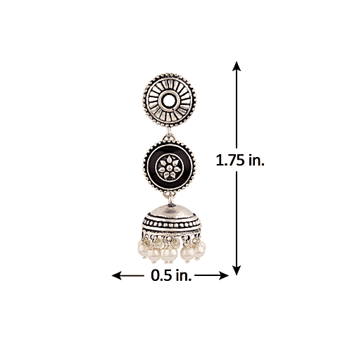 Voylla Rangabati Faux Pearls Layered Earrings, 1 Pair