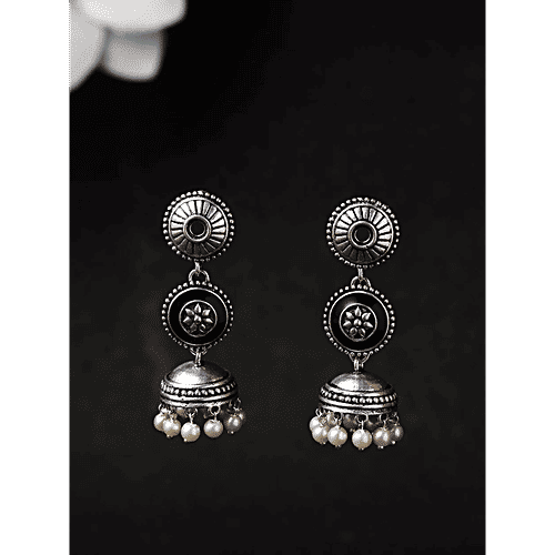 Voylla Rangabati Faux Pearls Layered Earrings, 1 Pair