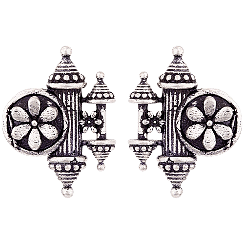 Voylla Nayantara Floral Motif Embossed Earrings, 1 Pair