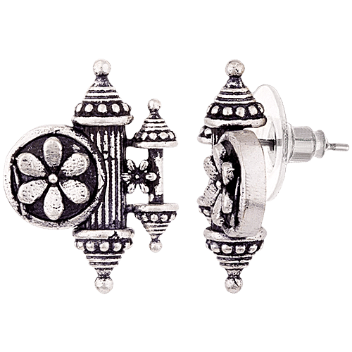 Voylla Nayantara Floral Motif Embossed Earrings, 1 Pair