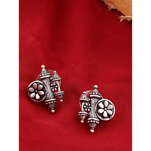 Voylla Nayantara Floral Motif Embossed Earrings, 1 Pair