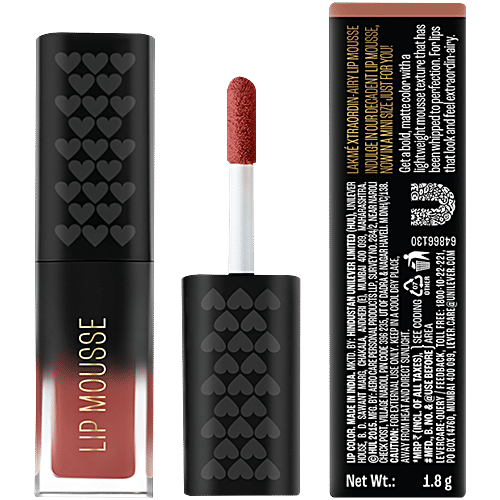 Lakme Xtraordin-Airy Lip Mousse Mini, 1.8 g Chocolate Temptation Moisturising Formula, Infused with Cocoa Butter