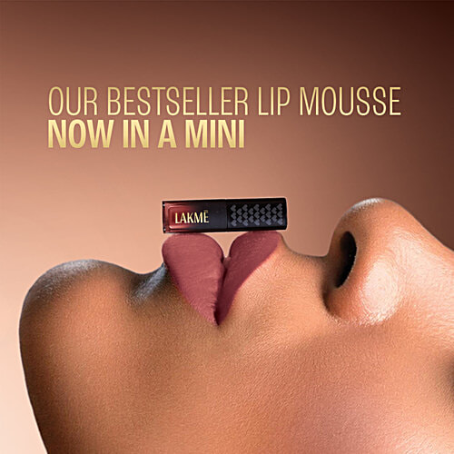 Lakme Xtraordin-Airy Lip Mousse Mini, 1.8 g Let's Talk Nude Moisturising Formula, Infused with Cocoa Butter