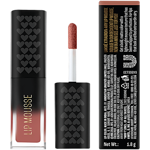 Lakme Xtraordin-Airy Lip Mousse Mini, 1.8 g Blush Nude Moisturising Formula, Infused with Cocoa Butter