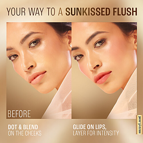 Lakme 9 To 5 Double Duty Lip & Cheek Water Stain, 9 ml Sunset Kiss Easy to Apply & Blend, Transfer-Proof Tint, Long Lasting