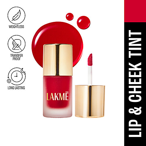 Lakme 9 To 5 Double Duty Lip & Cheek Water Stain, 9 ml Sunset Kiss Easy to Apply & Blend, Transfer-Proof Tint, Long Lasting