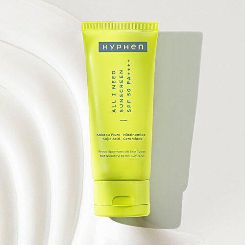 Hyphen All I Need Sunscreen - SPF 50 PA++++, With Ceramide, 50 ml  Broad Spectrum, For All Skin Types, Moisturises, Protects from UV Rays & Blue Light