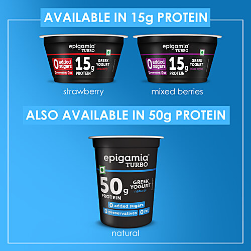 Epigamia  Turbo 17g Protein Natural Greek Yogurt, 140 g  