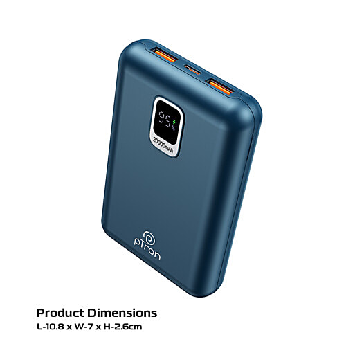pTron Dynamo Ultra 20000 mAh 22.5 W Power Bank, Supports VOOC/Wrap/Dash Charging, 20 W Type-C Charging, Blue, 1 pc  