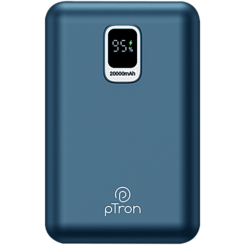 pTron Dynamo Ultra 20000 mAh 22.5 W Power Bank, Supports VOOC/Wrap/Dash Charging, 20 W Type-C Charging, Blue, 1 pc  