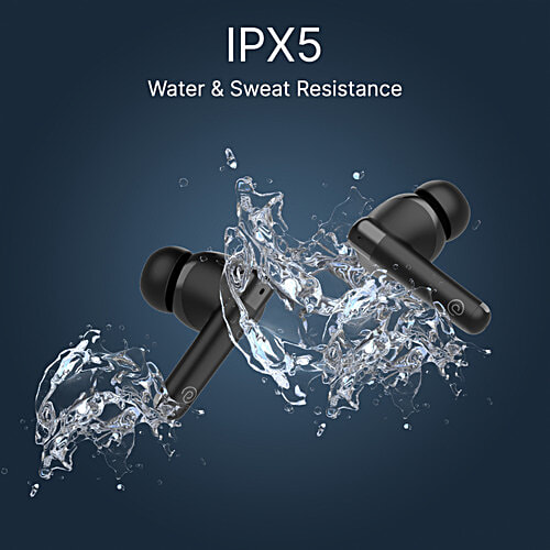 pTron Bassbuds Duo Pro TWS Earbuds, AI-ENC Calls, 38 H Playtime, BT 5.3, 50 ms Movie/Music Modes, Jet Black, 1 pc
