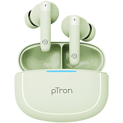 pTron Bassbuds Duo Pro TWS Earbuds, AI-ENC Calls, 38 H Playtime, BT 5.3, 50 ms Movie/Music Modes, Pastel Mint, 1 pc  