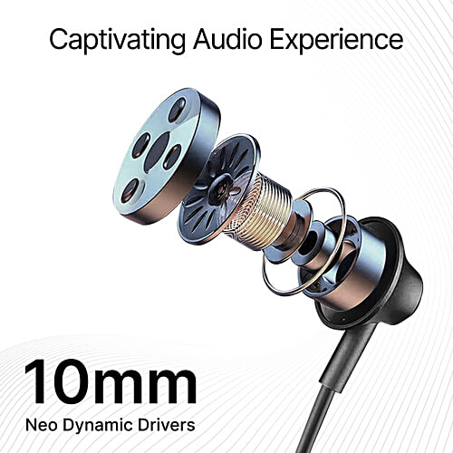 pTron Tangent Beats Wireless Neckband, Ultra-Lightweight, 10 mm Drivers, 6 H Music Time, BT 5.0, Black, 1 pc  