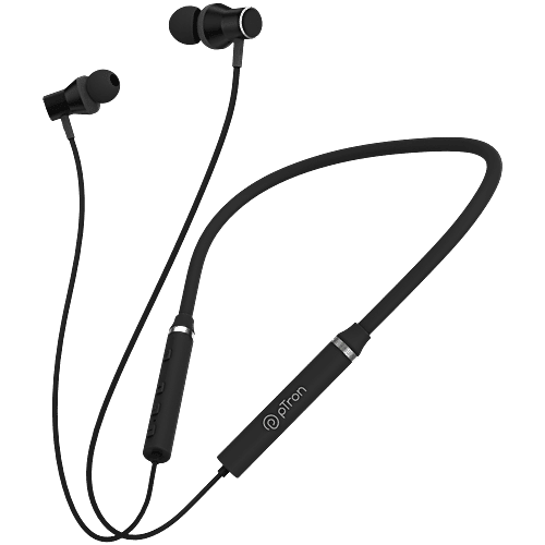 pTron Tangent Beats Wireless Neckband, Ultra-Lightweight, 10 mm Drivers, 6 H Music Time, BT 5.0, Black, 1 pc  