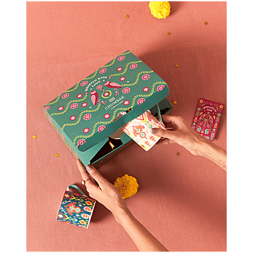 Chumbak Ikat Tea Ceramic Mugs, 200 ml (Set of 6)