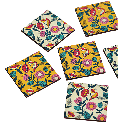 Chumbak Country MDF Coaster Set, 6 pcs  