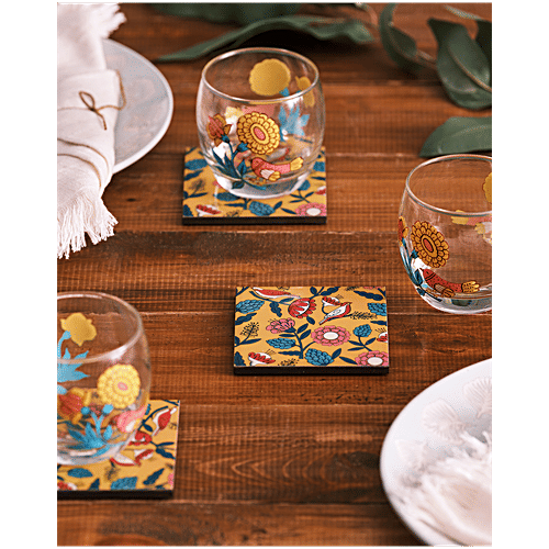 Chumbak Country MDF Coaster Set, 6 pcs  